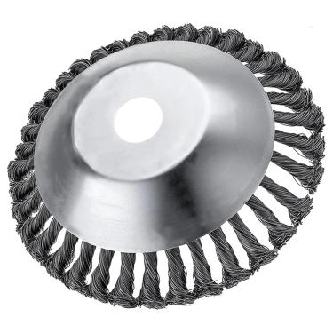 Imagem de 6 Polegada Lâmina De Grama Com Roda De Arame Escova Giratória De Roda Adequado Para Remover Musgo Grama E Ferrugem