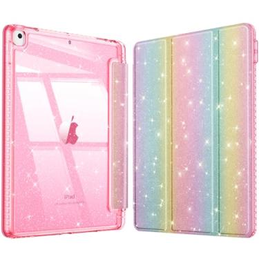 Imagem de Fintie Capa fina para iPad 9ª/8ª/7ª geração (2021/2020/2019) 10,2 polegadas - [Suporte de lápis embutido] Capa brilhante à prova de choque com revestimento traseiro transparente brilhante, ombré