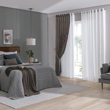 Imagem de Cortina Sala Quarto Xale Escritório Decorativo 2,10x 2,30m - Bella Jan