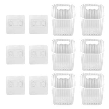Imagem de 6un Conjunto de Organizadores Parede, Cestos Organizadores Empilháveis Acrílico para Porta Armário Maquiagem Cosméticos para Cozinha Banheiro Despensa Escritório Geladeira (Transparentes)