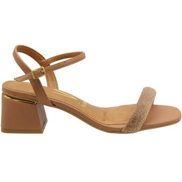 Imagem de Sandália Vizzano Tira Brilhante Elegante Salto Médio Feminino