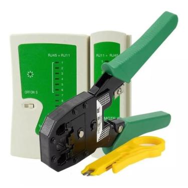 Imagem de Kit Testador de Cabo Rede + Alicate Crimpar Rj45 Rj11 - KNUP