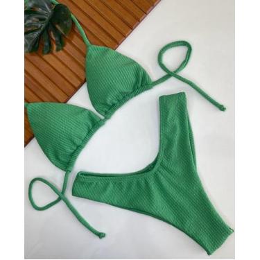 Imagem de Conjunto Biquini Feminino Cortininha Com Bojo Removível e Calçinha Asa