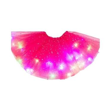 Imagem de Saia De Tule Curta Com Luzes LED Para Mulheres, Mini Tutu Para Fantasi