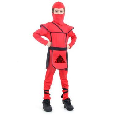 Imagem de Fantasia Guerreiro Ninja Vermelho Infantil - Sulamericana, Unica, P