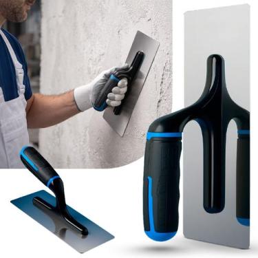 Imagem de Desempenadeira Espátula Lisa Profissional De Aço Inox Gesso Cimento Ma