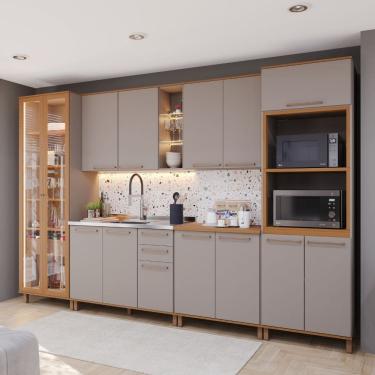 Imagem de Cozinha Modulada 6 Pecas com LED e Vidro sem Pia Damasco Indekes