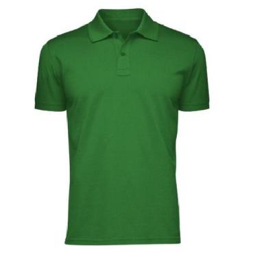 Imagem de Camisa Masculina Gola Polo Piquet Poliéster - Genérico, Verde bandeira
