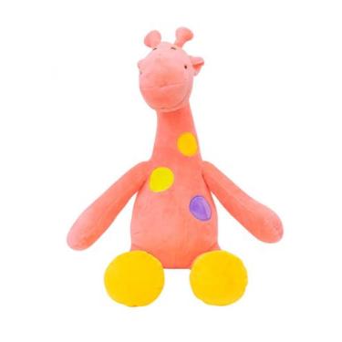 Imagem de Girafa Rosa Pintas Coloridas 37cm Pelúcia - Fofy Toys
