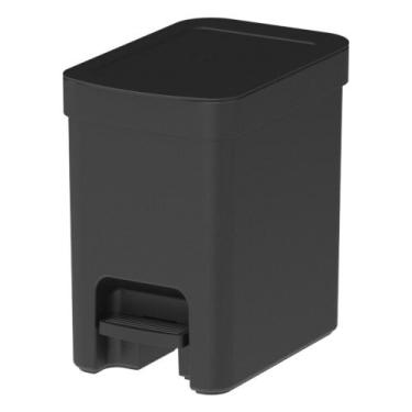 Imagem de Lixeira Pedal Trium 6L Cesto De Lixo Com Tampa lavabo Cozinha Pia Banh