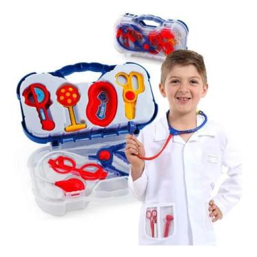 Imagem de Maleta de Brinquedo Mini Kit do Doutor Media com 7 Peças Paki Toys, Az