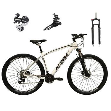 Imagem de  Bicicleta Aro 29 Ksw Xlt 24v Câmbio Tras. Shimano Acera K7 Garfo Trava Freio a Disco - Branco