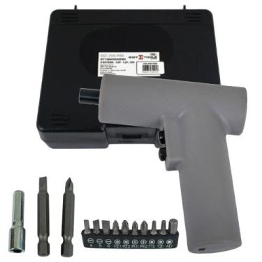 Imagem de Parafusadeira 1/4" bateria 4,8V com kit de bits cabo USB e Maleta - Si