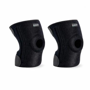 Imagem de Par Joelheira com Orifício Reforço Patelar e Hastes Ortho Care Dellame