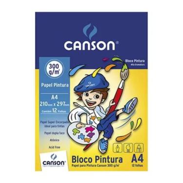 Imagem de Bloco Papel Canson Pintura 12 Folhas A4 300g