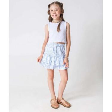 Imagem de Saia Infantil Estampa Flores Marisa Tam 4 a 10 Off Whi-78215, 6, Off w