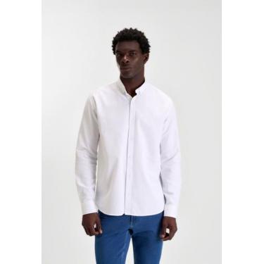 Imagem de Camisa docthos relaxed fit manga longa oxford, 001 branco, G2