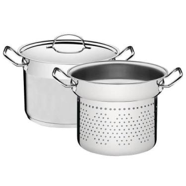 Imagem de Jogo Cozi-pasta Tramontina Professional 2 Peças 24 Cm Em Aço Inox Fund