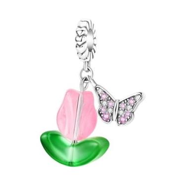 Imagem de Pingente De Prata Esterlina 925 Feminino Com Berloques De Girassol, Tu