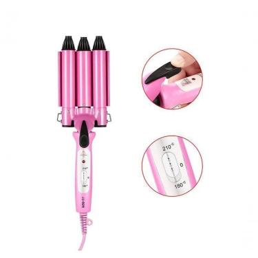 Imagem de Modelador de Cachos Tri Ondas JJ-928 Cerâmica Temperatura Ajustável 180 a 210 °C 110V