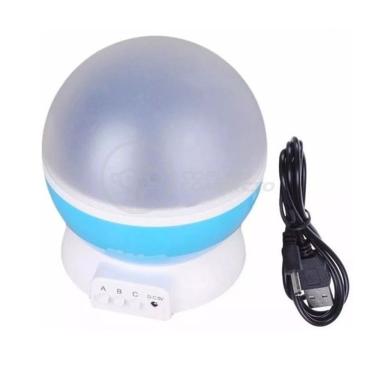 Imagem de Luminária Projetor Abajur Estrelas Galáxia Universo Animado Céu Azul com Modos de Luz F...