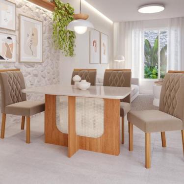 Imagem de Sala de Jantar Louise 1,30 com 4 Cadeiras Juliana - Cimol