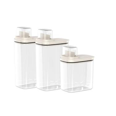 Imagem de Kit 2un 2,3L + 1un 1,5L Dispenser Organizador de Lavanderia Para Amaci