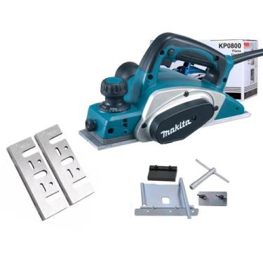 Imagem de Plaina Elétrica Makita 620W, 82mm com 1 Jogo de Facas Reserva  Profiss