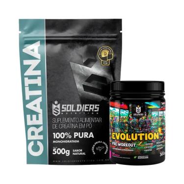 Imagem de Kit Creatina 500g Evolution 300g Melancia Soldiers Nutrition-Unissex