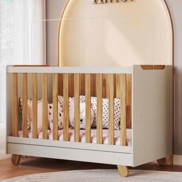 Imagem de Berço Zuri Minicama 4 em 1 Americano 100% Mdf Off White/Amêndoa - Móve