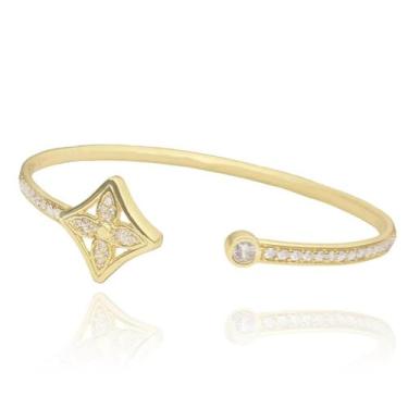 Imagem de Bracelete de Ouro 18K Blossom Twist Ajustável Cravejado - Tropical Joi