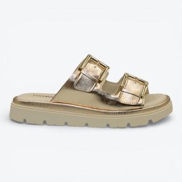 Imagem de Chinelo Comfortflex Flatform Feminino 2446402-01, Dourado, 36