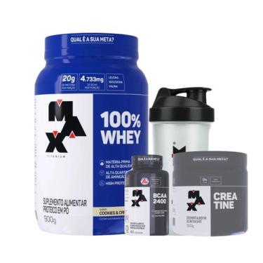 Imagem de Whey Protein Concentrado Cookies & Cream Pote 900g Mix + Creatina Bcaa