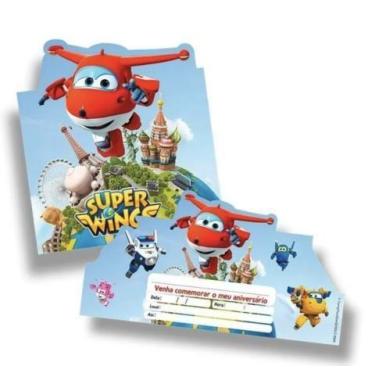 Imagem de Convite Festa Super Wings 8 Uni Festcolor - Inspire sua Festa Loja