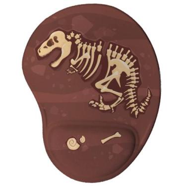 Imagem de Mouse Pad Ergonômico Dinossauro T-Rex Fóssil - Geek Vip , Marrom