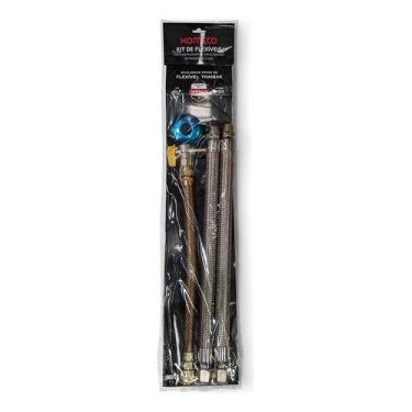 Imagem de Kit de Tubos Flexíveis Para Aquecedor a Gás M1/2 X F1/2 40CM Komeco