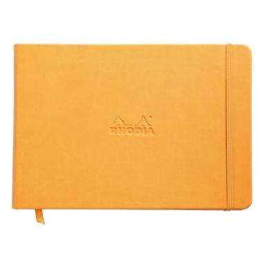Imagem de Caderneta Rhodia A5 96 Folhas Capa de Couro Laranja