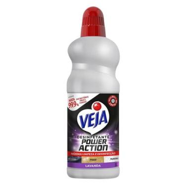 Imagem de Desinfetante Power Action de Lavanda Veja 1L, Lavanda, 1L