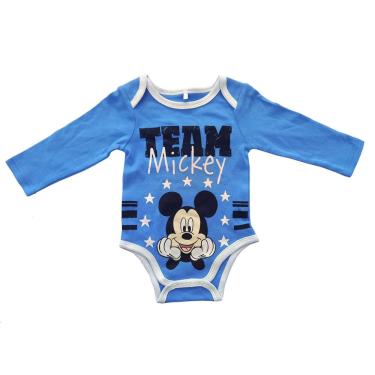 Imagem de Body Manga Longa Basic + Mickey Team Algodão Azul e Preto