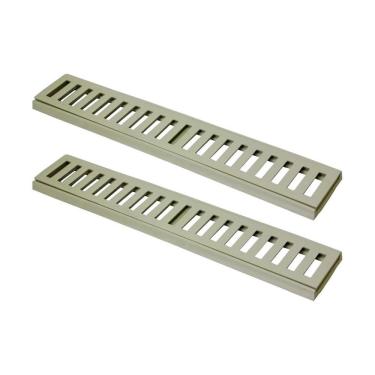 Imagem de Kit 2 Ralo Grelha Linear 7615X2GDA Captação Águas Pluviais Carga 500Kg Caixilho Alumínio Bege GDA Industria
