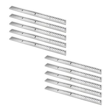 Imagem de Ralo Grelha Linear Kit 10 com Caixilho em Alumínio Escovado 15x100CM Alta Durabilidade e Drenagem Eficiente para Áreas