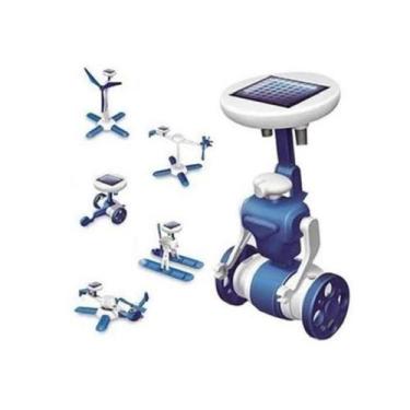 Imagem de Kit robo solar 6 em 1 robotica brinquedo de montar helicoptero dinossa