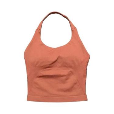 Imagem de Top Esportivo Feminino Longline Com Alças, Sem Costura, Franzido, Cost