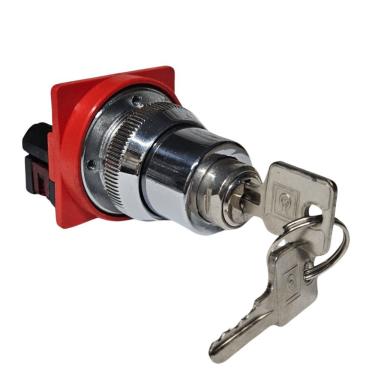 Imagem de Botão Pulsador com Chave de Segurança Eaton 28-01.10 30MM 1NF Bivolt Inox