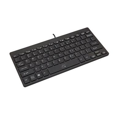 Imagem de SR Mini teclado com fio fino luz 78 teclas USB multimídia pequeno para PC computador laptop