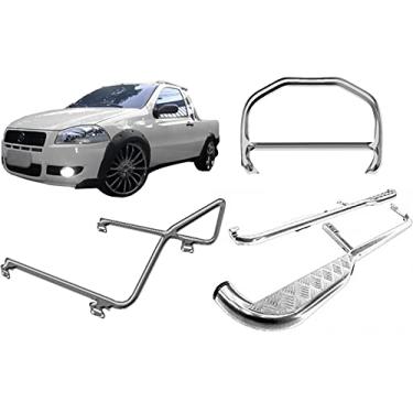 Imagem de KIT QUEBRA MATO+ESTRIBO+SANTO ANTONIO STRADA ATÉ 2013 CROMO