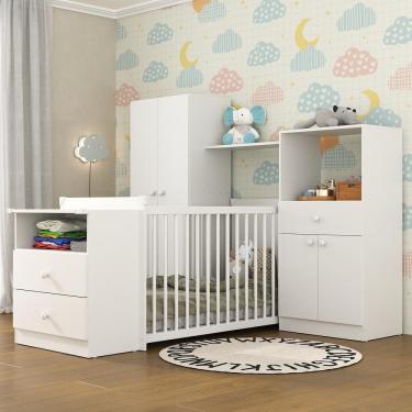 Imagem de Quarto Infantil com Berço Cômoda Olívia Multimóveis Branco