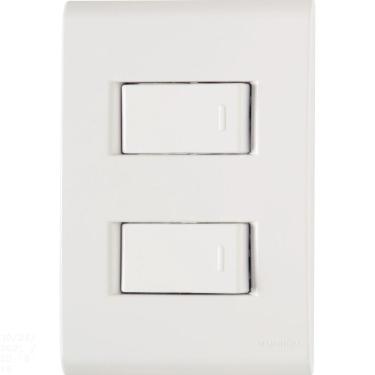 Imagem de Conjunto 4x2 com 2 Interruptores Simples Tramontina Liz 10 A 250 V Branco Tramontina