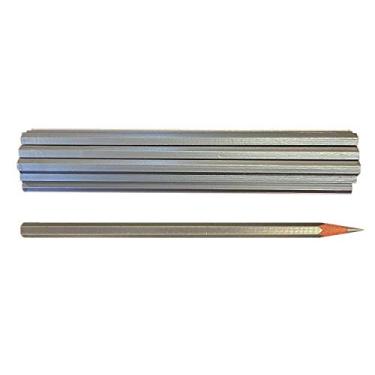 Imagem de Lapiseira RevMark Silver Hex com grafite prateado – Pacote com 12 – Feito nos EUA – Marcação de qualidade para trabalhadores de construção, trabalhos de metal, soldadores, encanadores, molduras – para superfícies lisas e ásperas