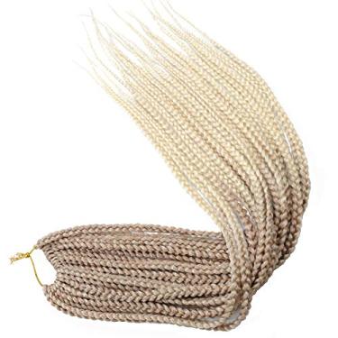 Imagem de Mayloss 6 Pacotes/lote (14/18/24/30) polegada 1 cm 20 Fios/pacote 3X Caixa Fina Trança Crochet Extensionin de Cabelo Diâmetro 3X Trança Sintética Extensões de Cabelo Crochet Tranças Cor de Cabelo (14 polegad, T27/613)